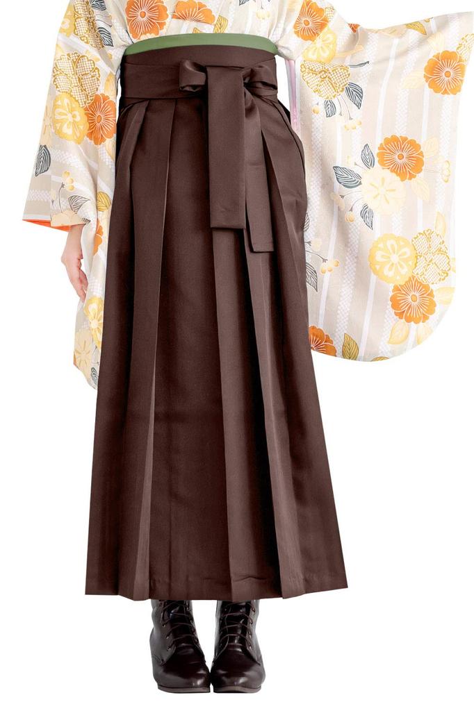 Hakama Plain Single Item Dark Brown L [Kyoetsu] Women's