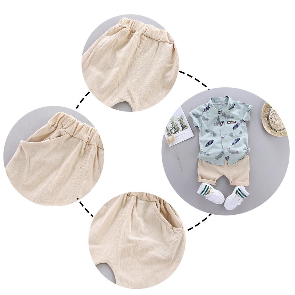 BELT 1-4Years Infant Baby Boys Clothes Set Cartoon T-shirt Tops+Shorts Summer Outfits