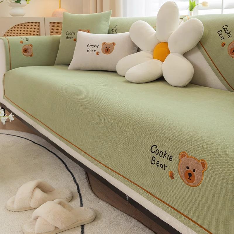 Вышитая подушка для дивана универсальная для всех сезонов нескользящее полотенце из ткани снежный Нил простой современный чехол для дивана подушка для сиденья 7070cm 2188₽