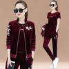Women Tracksuits Velvet Suits 3 Piece Set Fashion Loose Sweatshirt Clothes Female Velure Sportswear