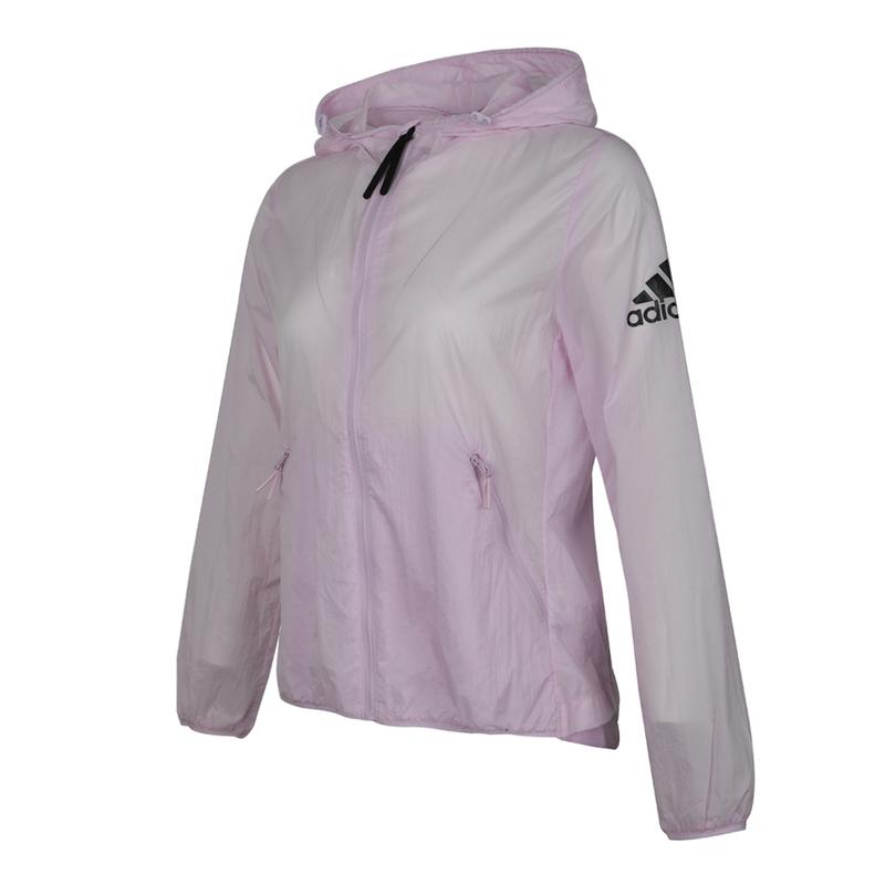 adidas Giacca da Donna Wb Lunga Tessuta con Cappuccio e Zip Monocolore Maniche Lunghe Viola FJ1111