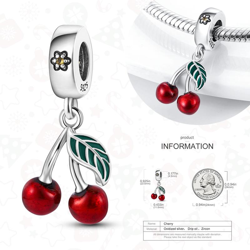 Copper Christmas Charms For Original Bracelet Women Pendant Gift Christmas Tree Santa Claus Snowman Beads Dangle