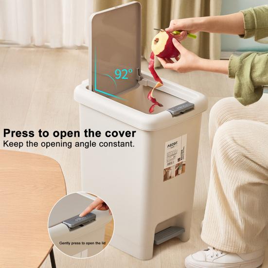 Garbage Can Durable Construction Large Capacity Wide Opening