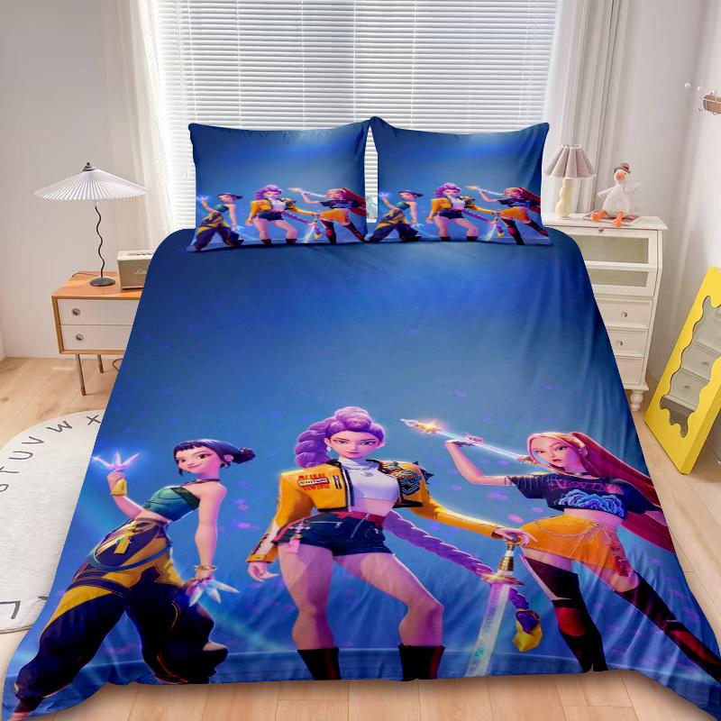 Set Copripiumino per Bambini D-Demon H-Hunters Set Biancheria da Letto K-pop Copripiumino Singolo King con Federa Regali per Bambini Decorazioni