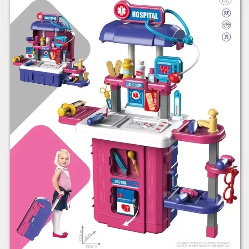 Repair Tool Set for Kids Tool Set Trolley Case with Realistic Lights & Sounds Toy Drill Wrench Kitchen Toy Set for Girls Boys