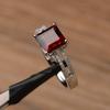 Womens Ring 925 Sterling Silver Band with Square Cut Natural Red Garnet Gemstone For Engagement,Anniversary & Wedding Wear Ring
