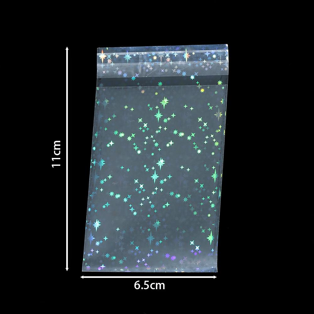 

50pcs Laser Self Sealing Plastic Bag Colorful Holographic Jewelry Bag for Necklace Bracelet Jewelry Gift Packag Storage Bags