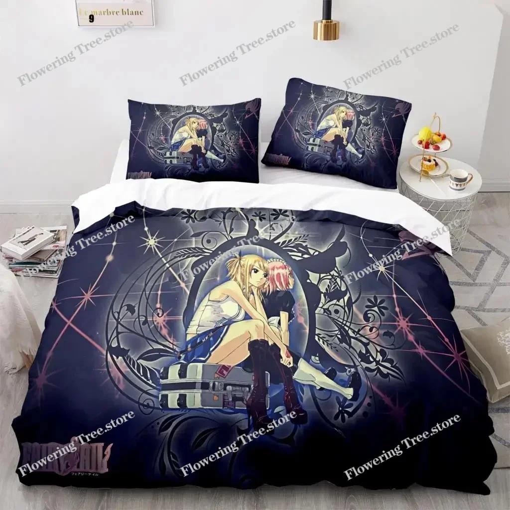 3D Printed Fairy Tail Natsu Bedding Set Duvet Cover Bedroom Comforter Single Twin King Size Quilt Cover Home Textile