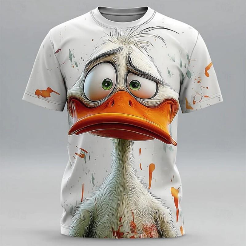

Летняя мужская футболка оверсайз, повседневная футболка с мультяшным животным, 3D цифровая печать, мужская футболка с коротким рукавом 6xl