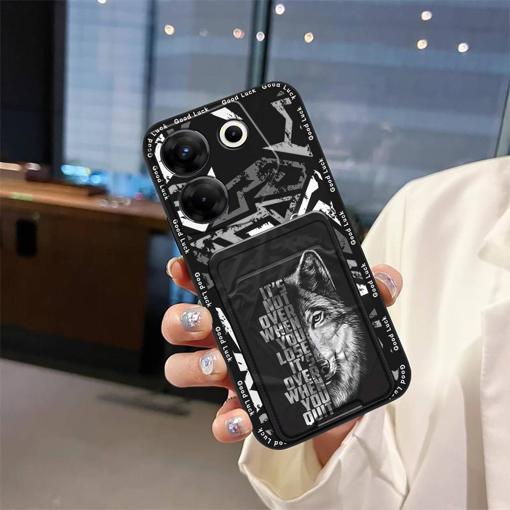 Durable Silicone Phone Case For Tecno Camon20 Pro 5G/CK8n Waterproof Cute Card sleeve Anti-dust protective Anti-knock