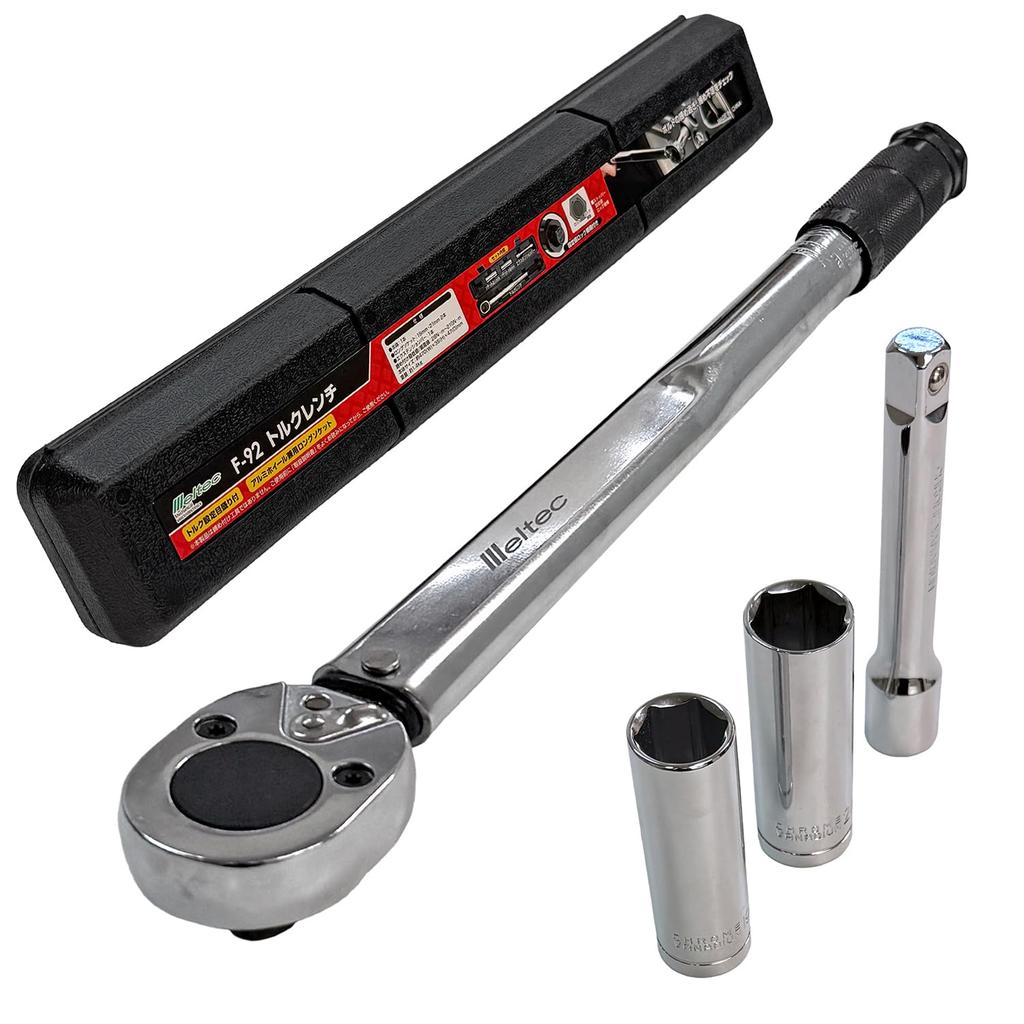 Meltec Torque Wrench setting for Car Tire Aluminum Wheel Thin Long Sockets 19 Blow Case Extension Bar Included F-92 (with scale) Changes, Compatible,