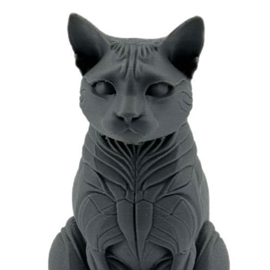 3D Printed Cat Figurine Mysterious Black Cat Statue Collectible Animal Sculpture for Home Office Desk Decor Gifts for Cat Lovers