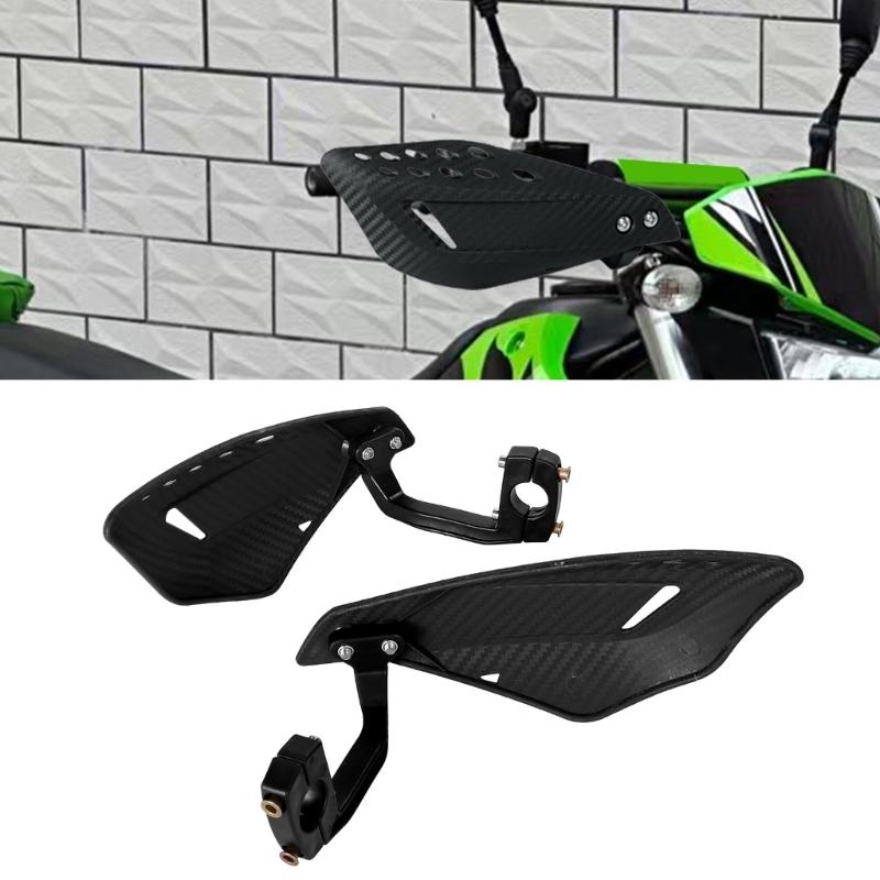 Dirt Bike Handguard Kit with Clamp On Handlebar Brackets, Vented Guard Pair, and Hand Cover for Trail Route Use