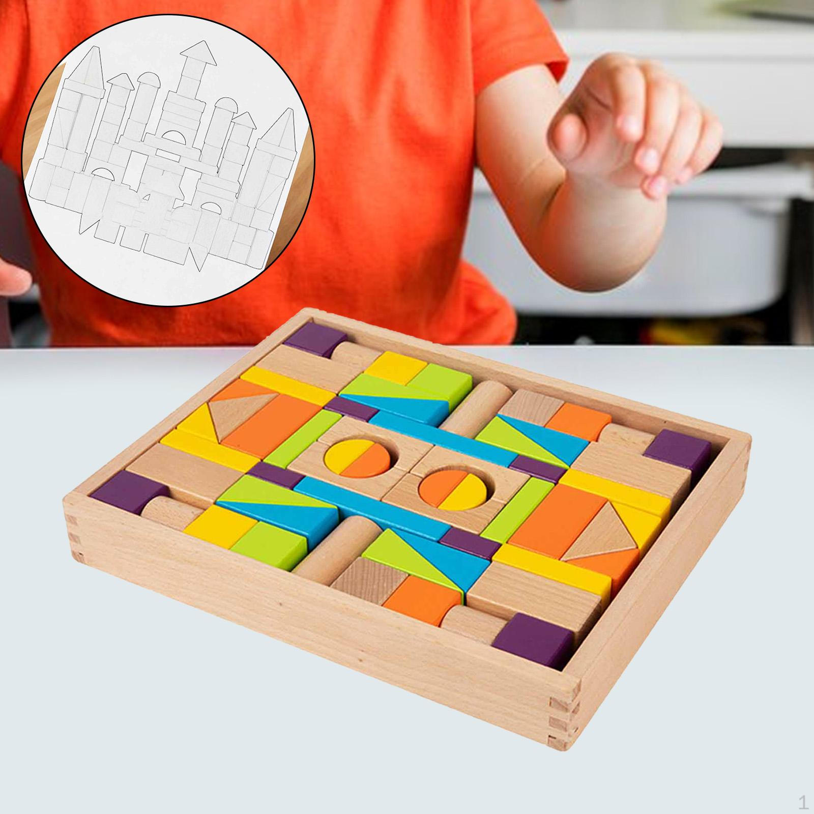 

Wood Building Blocks Early Education Toy Birthday Gifts for Boys Girls Construction Toys DIY Home Colorful