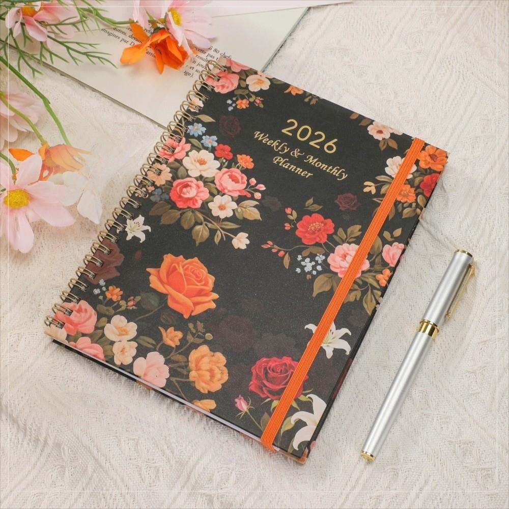 Portable Spiral Organizer with Calendar Notes 2026 Daily Schedule Book School Office Supplies