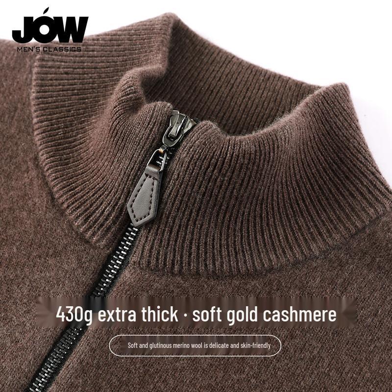 

JOW Men s 430g Thick Cashmere Blend Full-Zip Knit Cardigan 3XL /56
