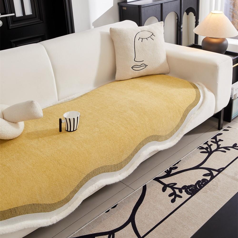 Sofa Covers Super Soft Plush Sectional Couch Fuzzy Furry Non Slip Sofa Slipcover Furniture Protec Irregularity Cushion Carpet
