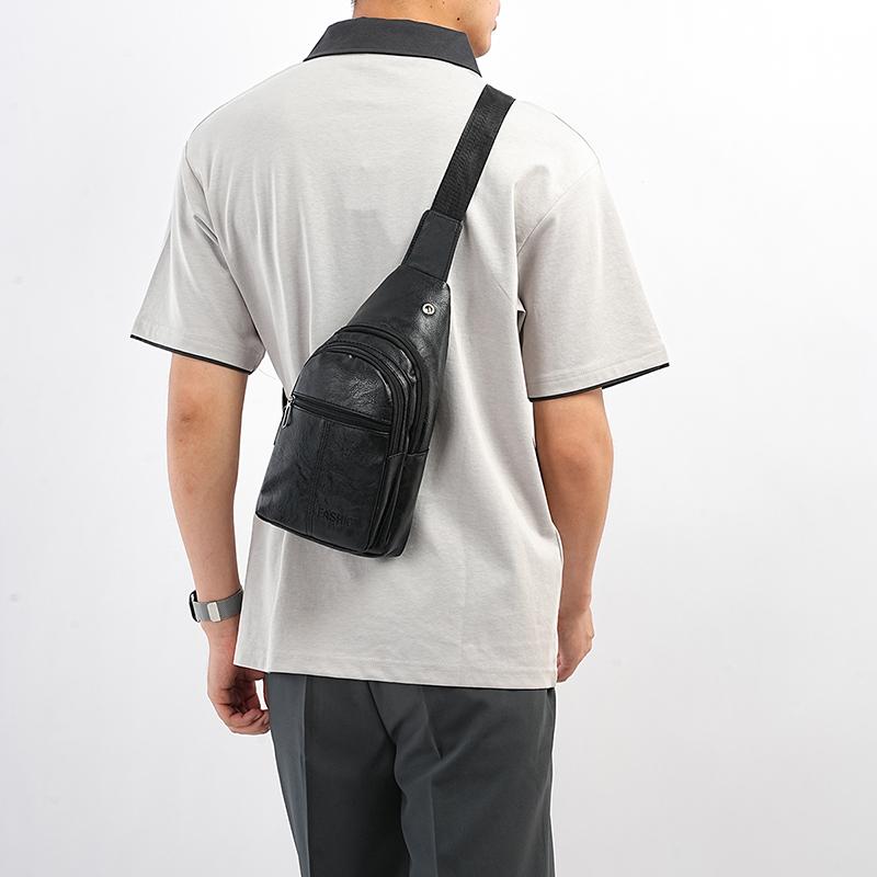 PU Chest Bag Men's Outdoor Shoulder Bag Crossbody Bag
