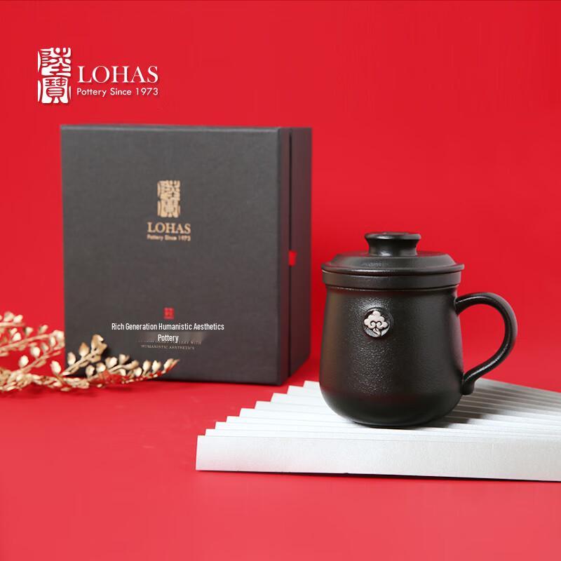 Lu Bao Cloud Brocade Ceramic Filter Tea Mug