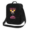 Trouble Maker Lunch Bag with Adjustable Shoulder Strap Reusable Thermal Bento Tote for Work Picnic Beach