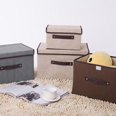 Ensemble d'organisateurs de rangement en tissu non tissé style lin (2 pièces)