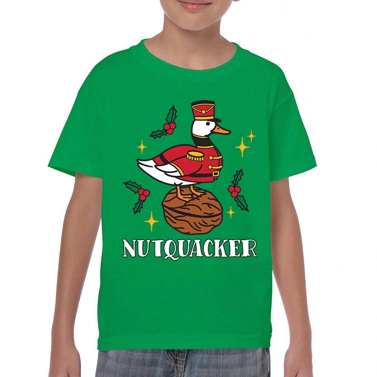 Nutquacker Youth kids boys T-Shirt Jolly Nutcracker Ugly Sweater Christmas Goose Kids 140
