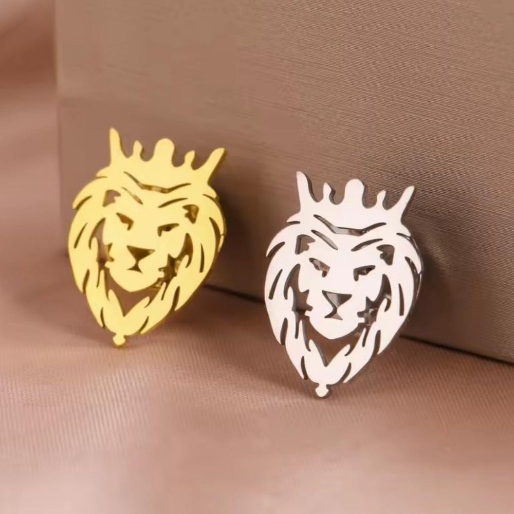 Stainless Steel Suit Collar Badges Lion Vintage Lapel Pins Phoenix Brooches  Decoration