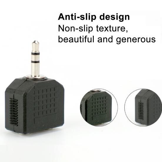 3.5mm Audio Splitter Block-shaped Stable Transmission PVC Couple Earphone Converter for Phones