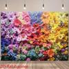 2D Rainbow Flower Wall Backdrop for Birthday Parties, Spring Events and Festivals