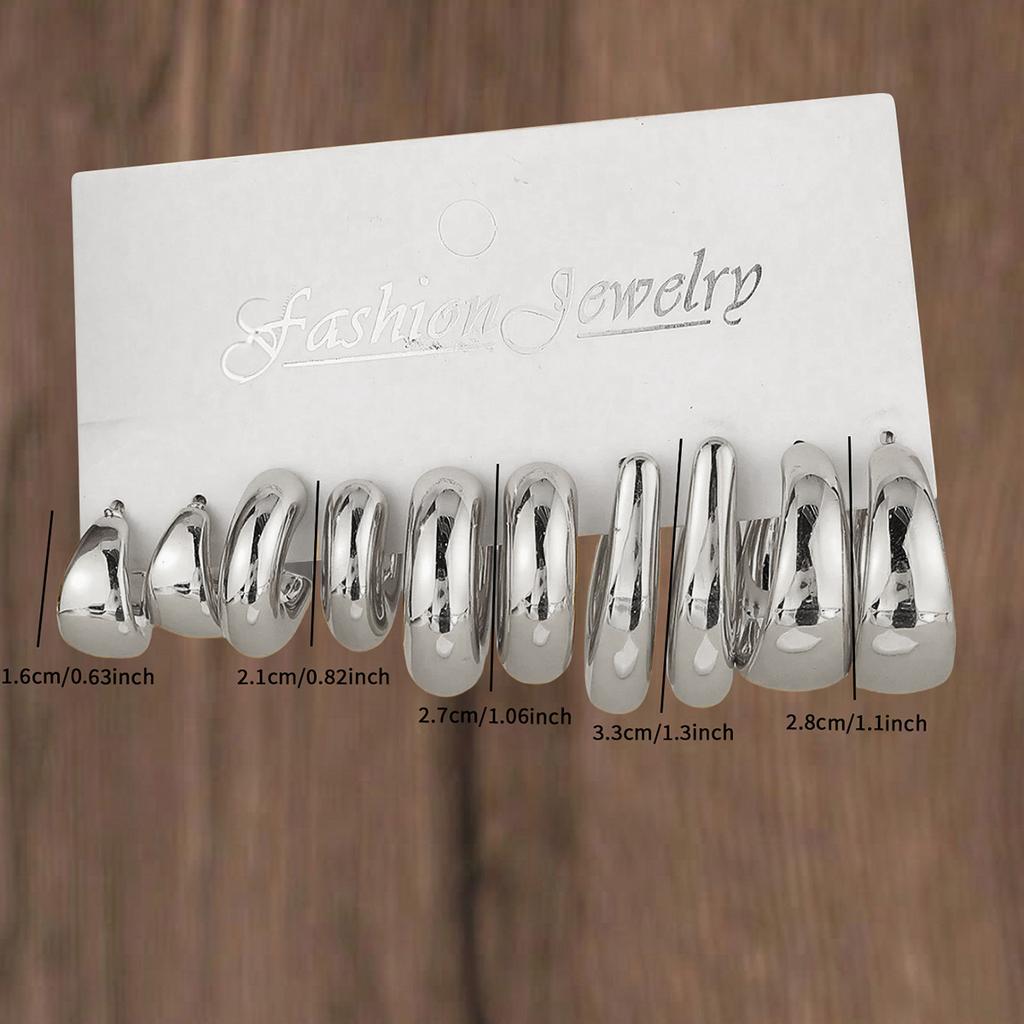 Fashion Thick Water Drop C-shaped Earrings Retro Punk Geometric Elegant Women's Hoop Earrings Daily Gatherings Holiday Gifts