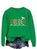 GOLDEN Mama European & American Women's Long-Sleeve T-shirt Pullover Sweatshirt for Spring & Autumn