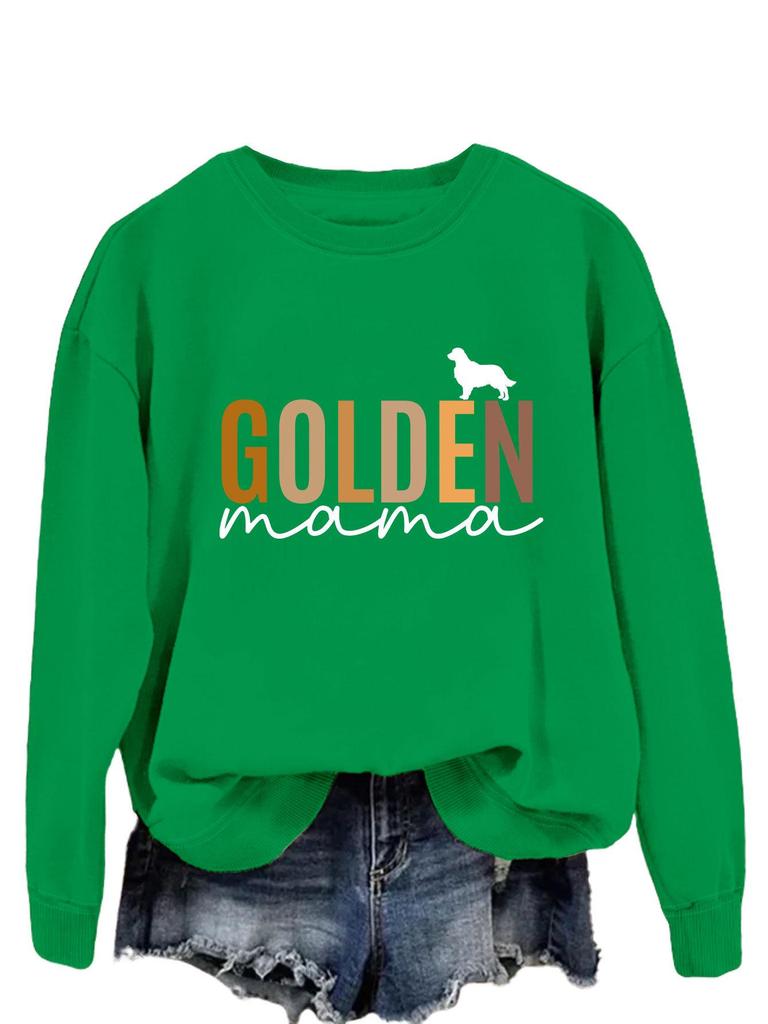 GOLDEN Mama European & American Women's Long-Sleeve T-shirt Pullover Sweatshirt for Spring & Autumn