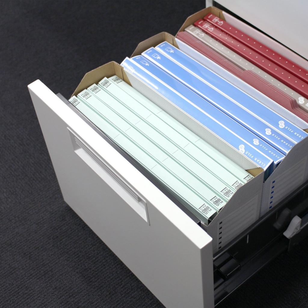 Plus File A4 Spine Width Blue Box, Cardboard, Economy, 10-pack, Horizontal, 100mm, 553-988,