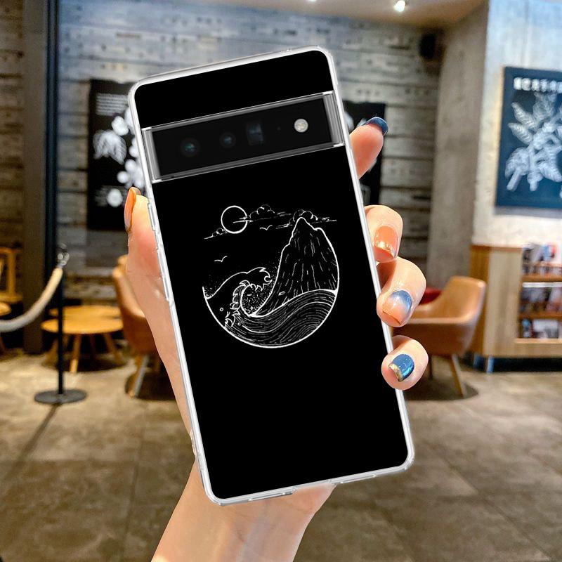 

Черный и белый цвет Love Sun Moon для Google Pixel 8 7 6 Pro 6A 5 4 5A 4A 3A XL 5G чехол для телефона силиконовый противоударный мягкий чехол Pixel 4A
