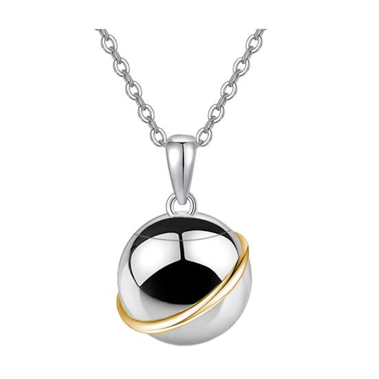 Pendant Necklace Swing-Open Structure Stainless Steel Corrosion-Resistant Planet Shape Design Pet Urn Necklace