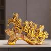 Heimdeko Gold Acht Pferde Um Reichtum Anzuziehen Ornament Wohnzimmer Dekoration Keramik Handwerk Büro Schreibtisch Dekoration