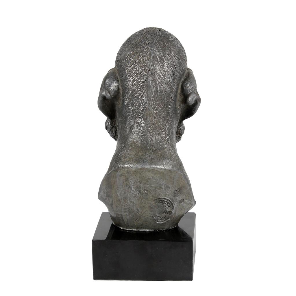Bedlington Terrier, Rothbury Terrier, Rodbery Terrier - Figurine On Marble, Covered with Silver Metal, Handmade, Brand Art-Dog