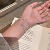 Verstellbares Mikro-Inlay Zirkon Schleifenarmband Luxuriöser Glänzender Kristall Handgelenkschmuck für Damen Geburtstags-Hochzeitsgeschenk