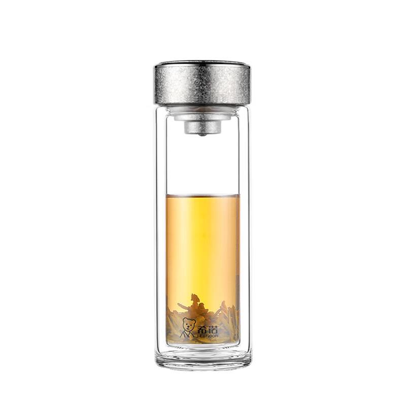 Heenoor Antibacterial Double-Layer Glass Tea Cup