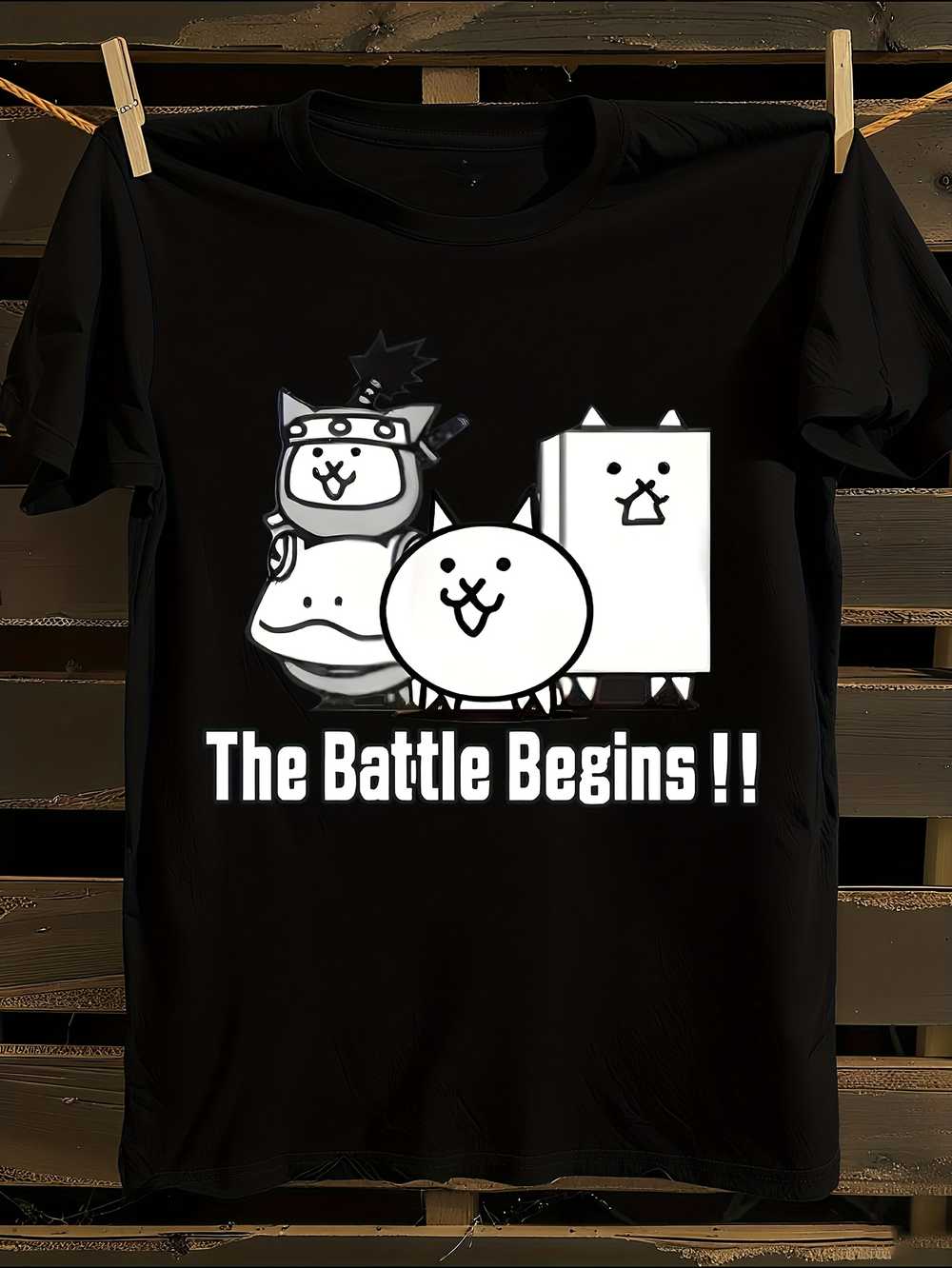 

& WoAnime Battle Cats Графическая футболка Мужская футболка Женские футболки с принтом букв Футболка с короткими рукавами Повседневная уличная футболка Топ L