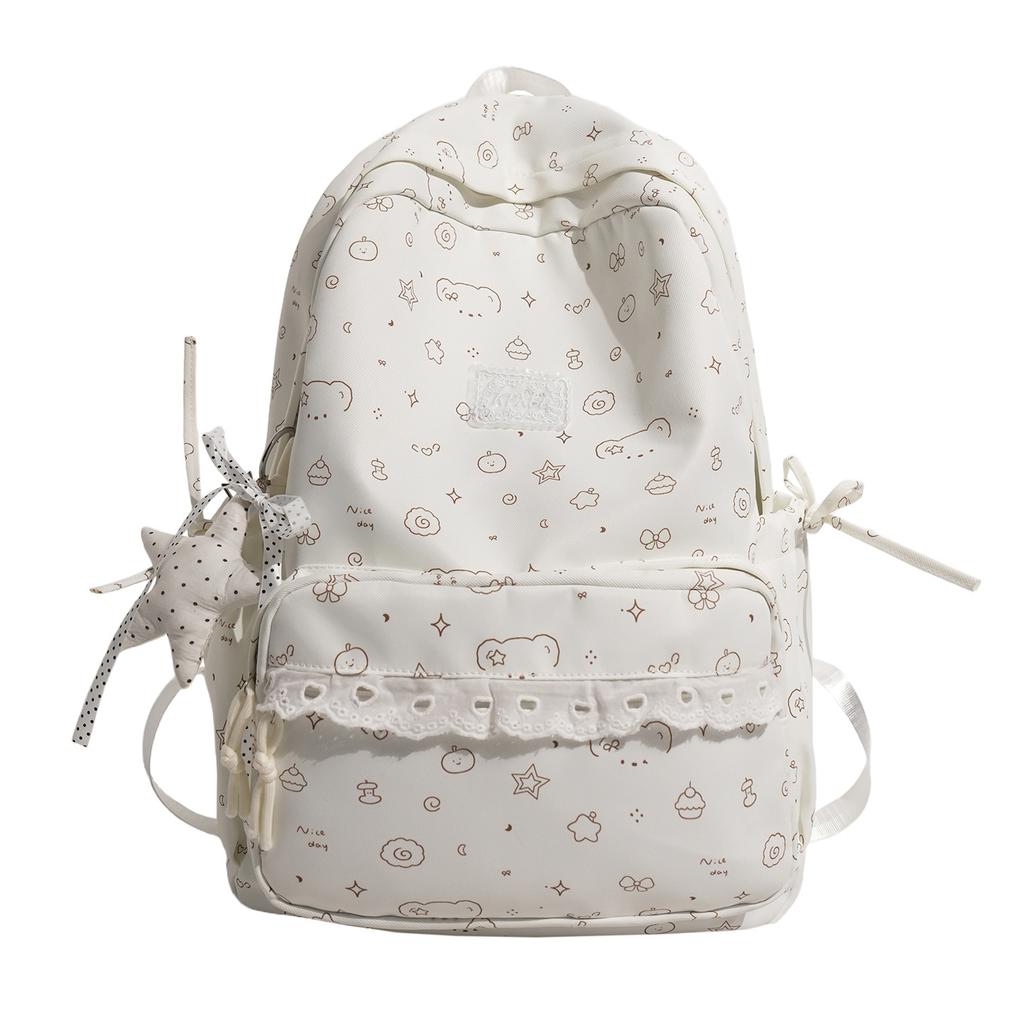 Schoolbag lace college style fresh schoolbag girl Korean backpack ins niche high value junior high school backpack