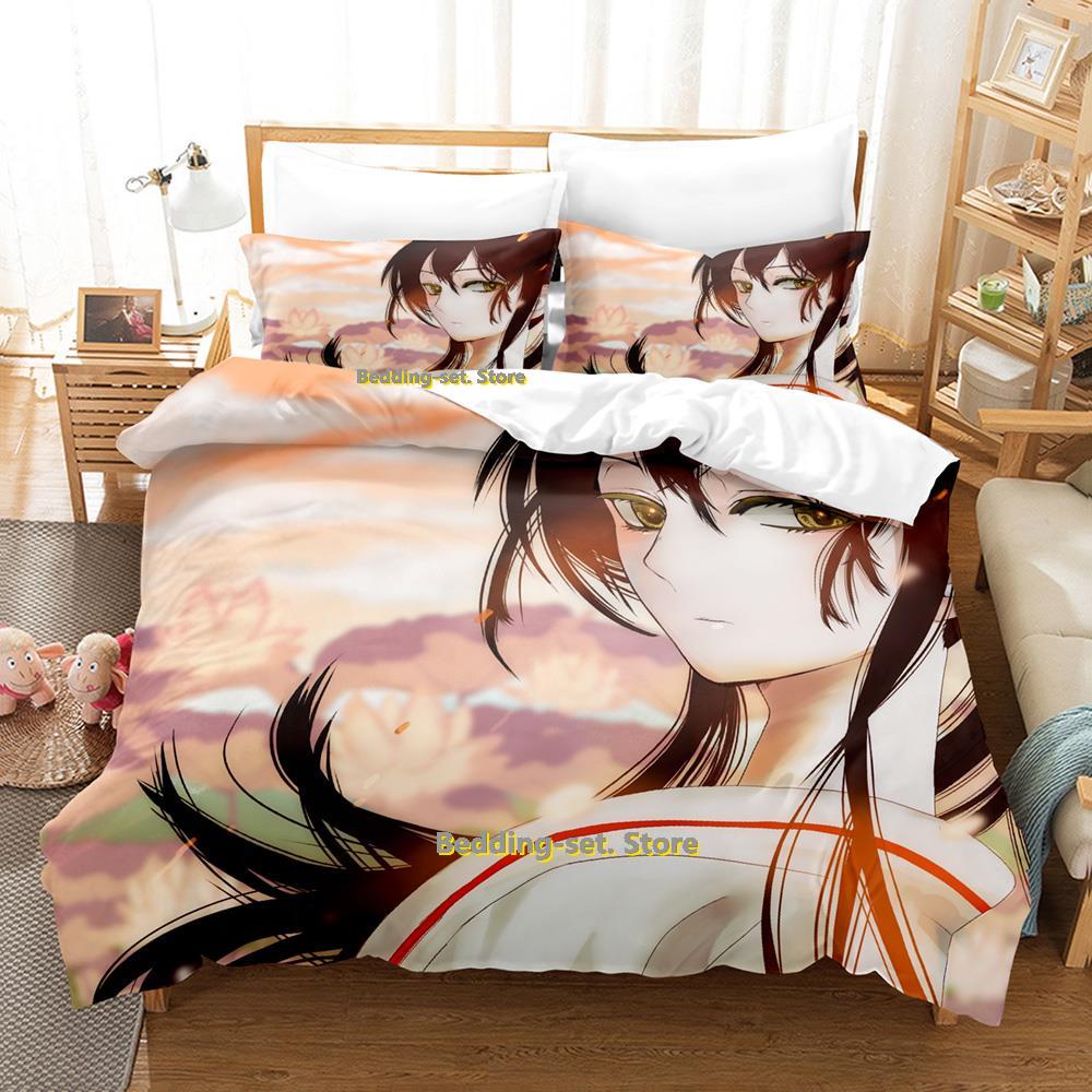 Comforter Hell'S Paradise Gabimaru & Sagiri Bedding Set Cartoon Anime Three-Piece Set Adult Kid Bedroom Three-Piece Suits Roupas De C
