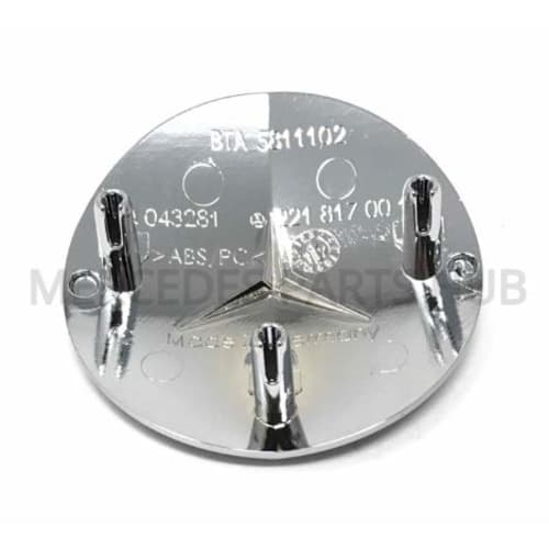 Mercedes-Benz Genuine Vehicle Bonnet Star Emblem Badge (221-817-00-16, Chrome and Blue Laurel Wreath)