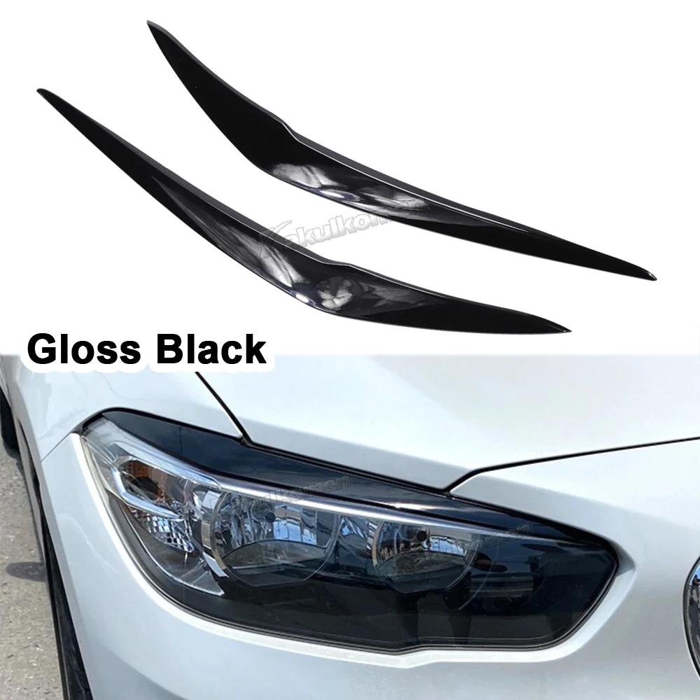 Glossy Black Stickers Car Front Headlight Eyebrow Eyelid Cover For BMW 1 Series F20 F21 118i 120i 2015 2016 2017 2018 2019