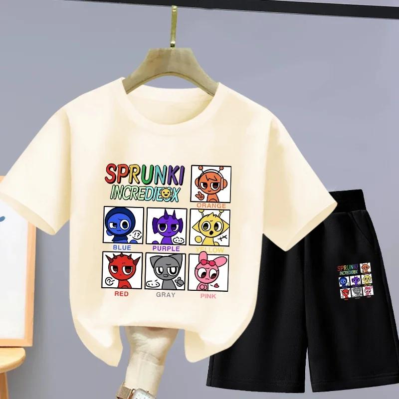 Summer 3D Print Child Ren's Set New Style Girls' Short Sleeves and Shorts Boys' Two-piece Set