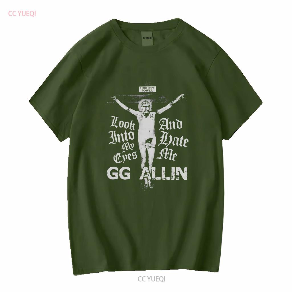 Rare GG Allin Look Into My Eyes Cotton Men T Shirt long or short sleeves vintage Washed Casual Slightly Stretched