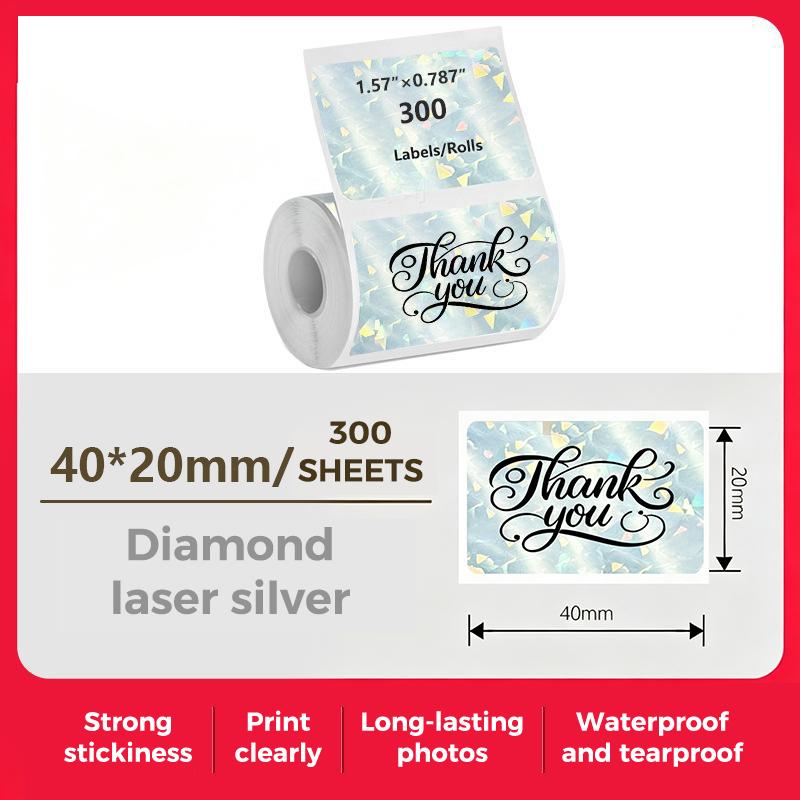 Laser Print Self Adhesive Thermal Label Roll 40x20mm 1 Roll Compatible with M110 M120 M200 M220 Munbyn Printers