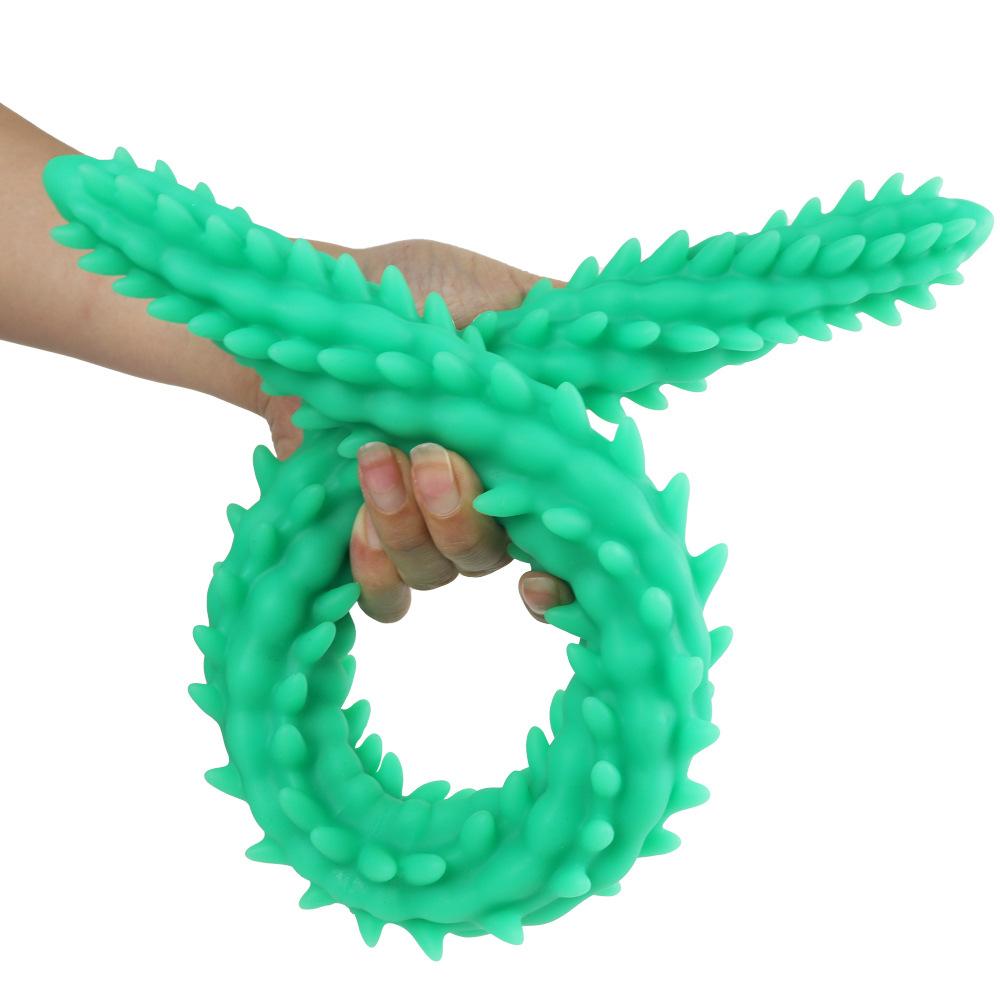 Liquid Silicone Double Headed Wolf Tooth Massage Stick Sm Alternative Fun Anal Plug Backyard Toy Gay Gay Gay Sex Products