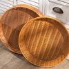 Plastic Rattan Food Fruit Tray Plate Handwoven Storage Basket Picnic Afternoon Tea Snack Plate Kitchen Compartment Tray