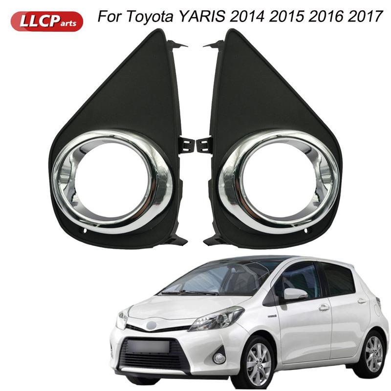 A Pair Fog Light Cover For Toyota Yaris 2015 2016 2017 Left Right Foglight Lamp Grille Bezel Front Bumper Driving Light Frame